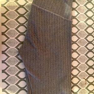 Gray and White Striped Leggings
